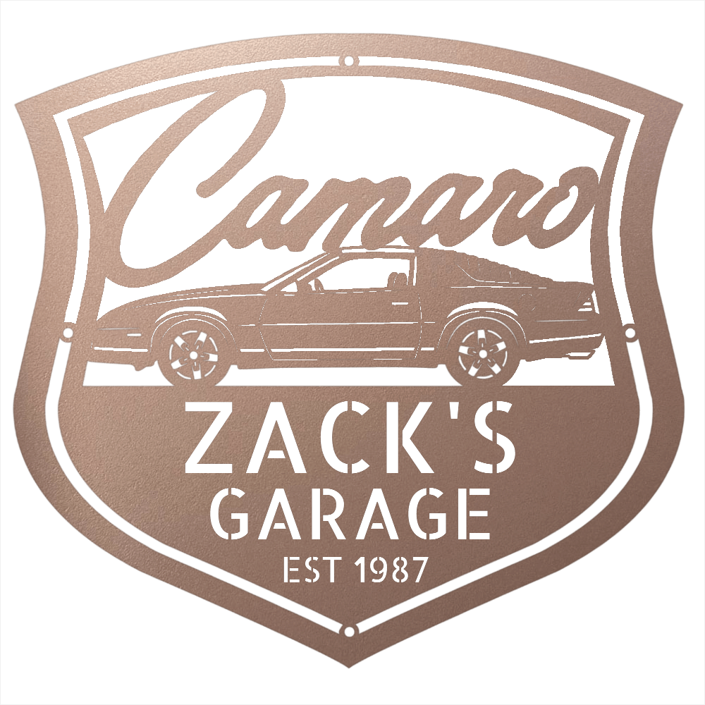 Steel Sign Rose / 12 Personalized 1987 Camaro Z28 Garage Sign | Third Gen Metal Wall Art