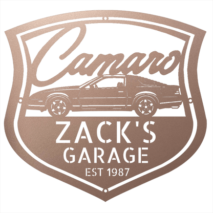Steel Sign Rose / 12 Personalized 1987 Camaro Z28 Garage Sign | Third Gen Metal Wall Art