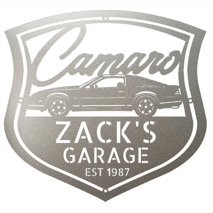 Steel Sign Silver / 12 Personalized 1987 Camaro Z28 Garage Sign | Third Gen Metal Wall Art