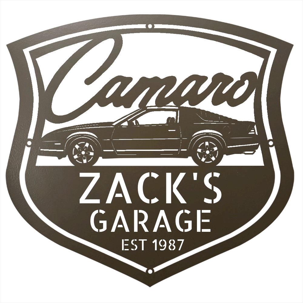 Steel Sign Stone / 12 Personalized 1987 Camaro Z28 Garage Sign | Third Gen Metal Wall Art