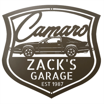 Steel Sign Stone / 12 Personalized 1987 Camaro Z28 Garage Sign | Third Gen Metal Wall Art