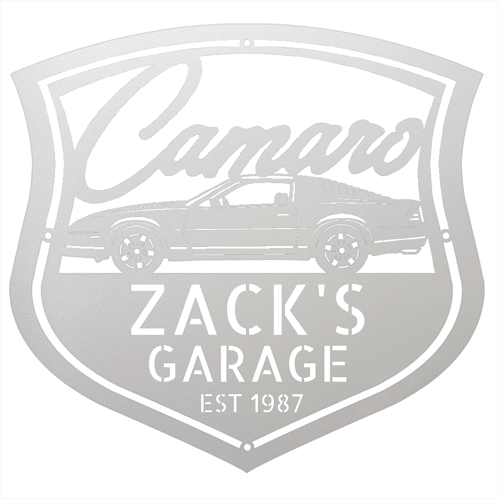 Steel Sign White / 12 Personalized 1987 Camaro Z28 Garage Sign | Third Gen Metal Wall Art