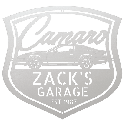 Steel Sign White / 12 Personalized 1987 Camaro Z28 Garage Sign | Third Gen Metal Wall Art