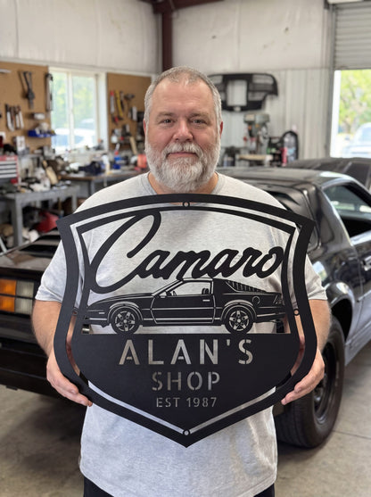 Steel Sign Personalized 1987 Camaro Z28 Garage Sign | Third Gen Metal Wall Art