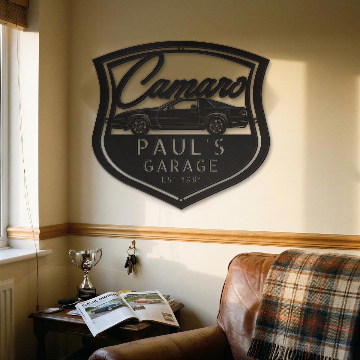 Steel Sign Personalized 1987 Camaro Z28 Garage Sign | Third Gen Metal Wall Art