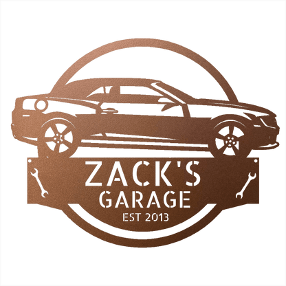Steel Sign Copper / 12 Personalized 2013 Chevrolet Camaro Custom Garage Metal Sign