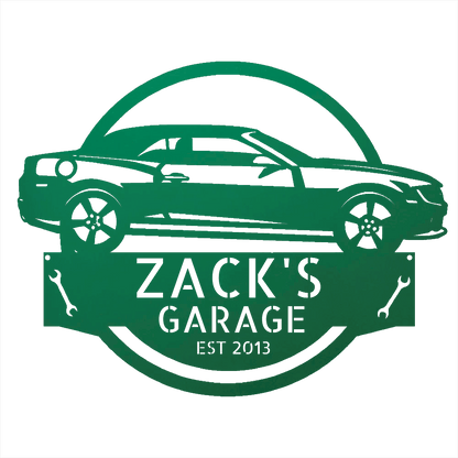 Steel Sign Green / 12 Personalized 2013 Chevrolet Camaro Custom Garage Metal Sign