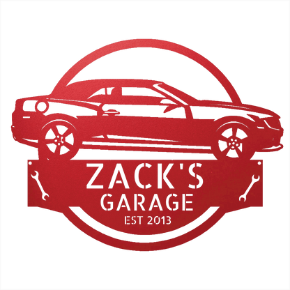 Steel Sign Red / 12 Personalized 2013 Chevrolet Camaro Custom Garage Metal Sign
