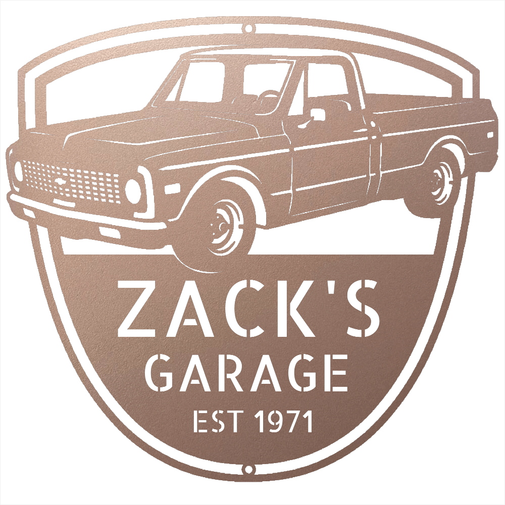 Steel Sign Rose / 12 Personalized Chevy C10 Garage Sign | 1971 Truck Metal Wall Art