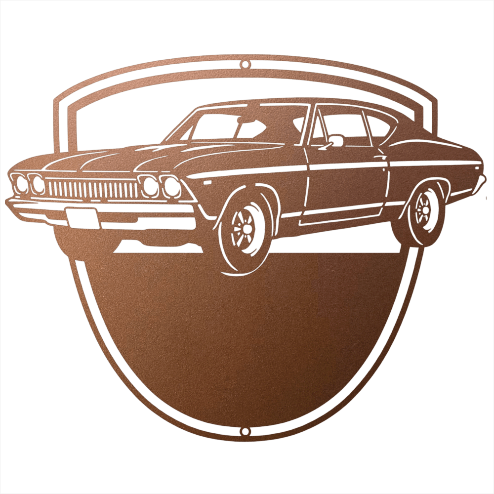 Steel Sign Copper / 12 Personalized Classic Car Metal Wall Art with Custom Text