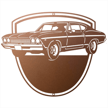 Steel Sign Copper / 12 Personalized Classic Car Metal Wall Art with Custom Text