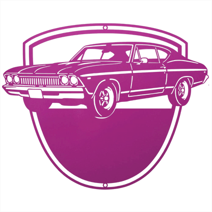 Steel Sign Purple / 12 Personalized Classic Car Metal Wall Art with Custom Text