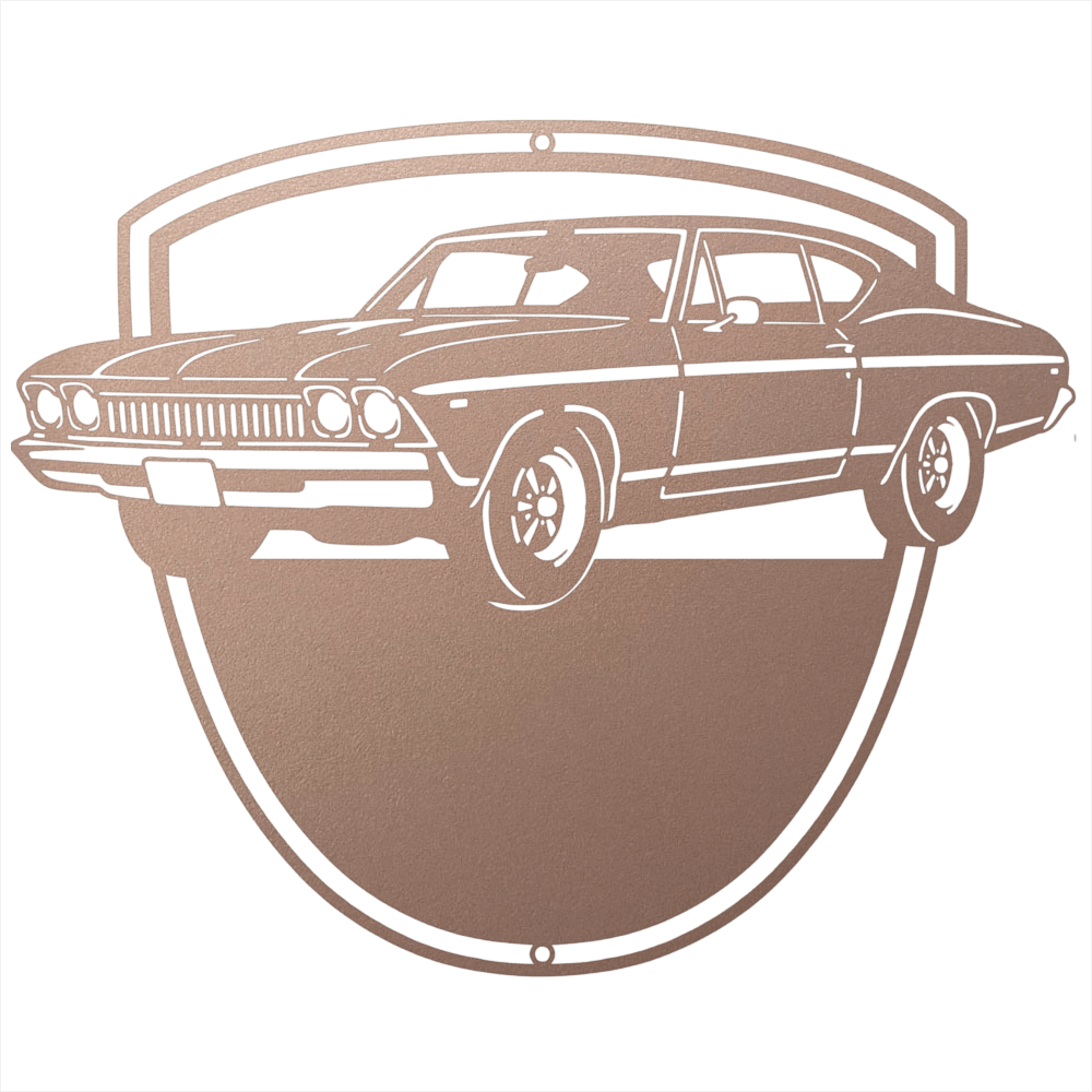 Steel Sign Rose / 12 Personalized Classic Car Metal Wall Art with Custom Text