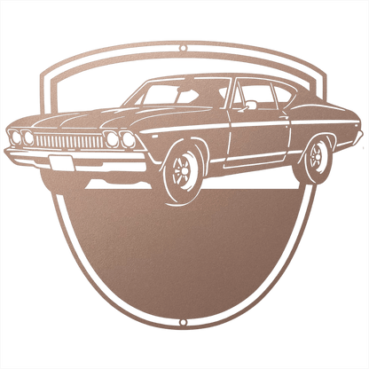 Steel Sign Rose / 12 Personalized Classic Car Metal Wall Art with Custom Text