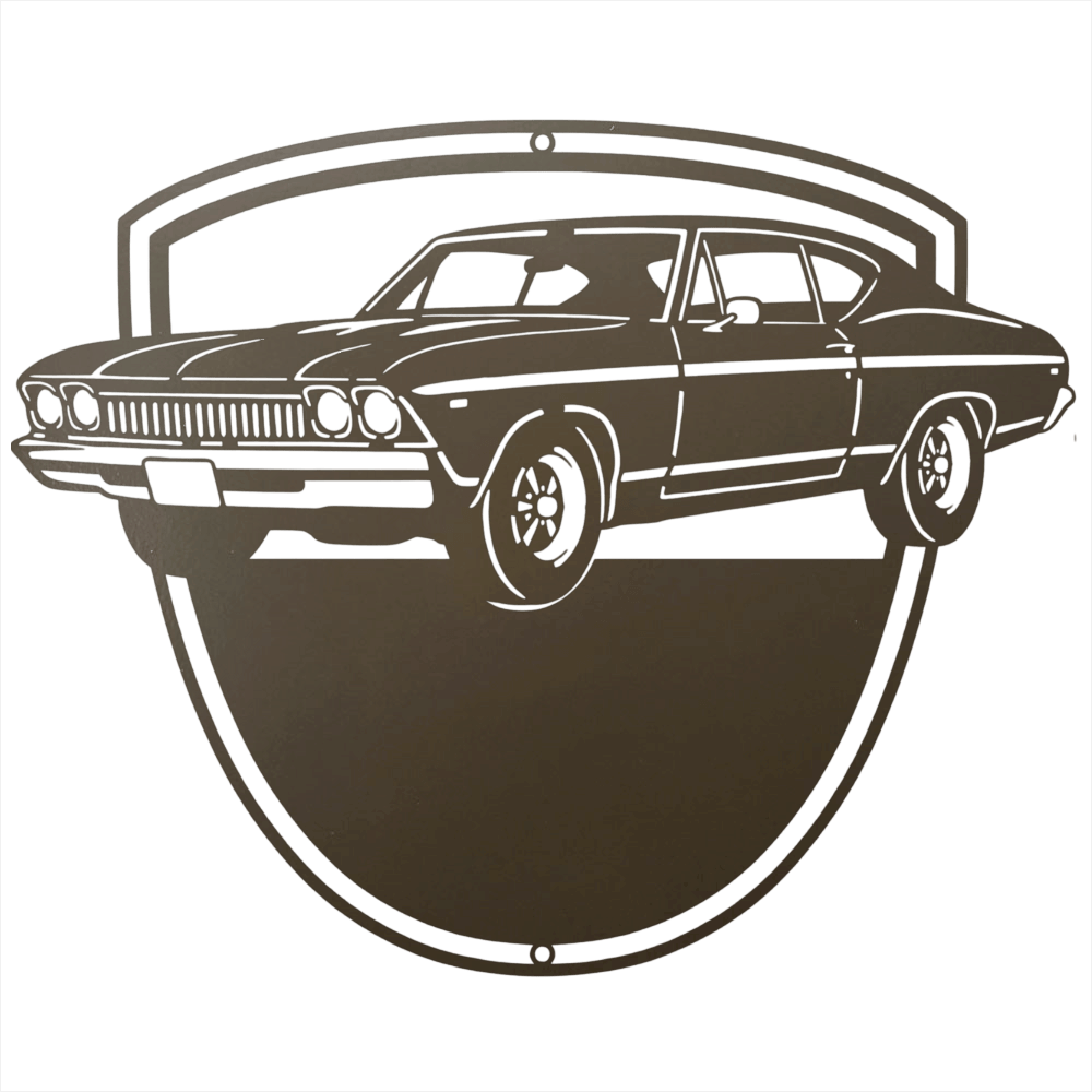 Steel Sign Stone / 12 Personalized Classic Car Metal Wall Art with Custom Text