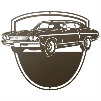 Steel Sign Stone / 12 Personalized Classic Car Metal Wall Art with Custom Text