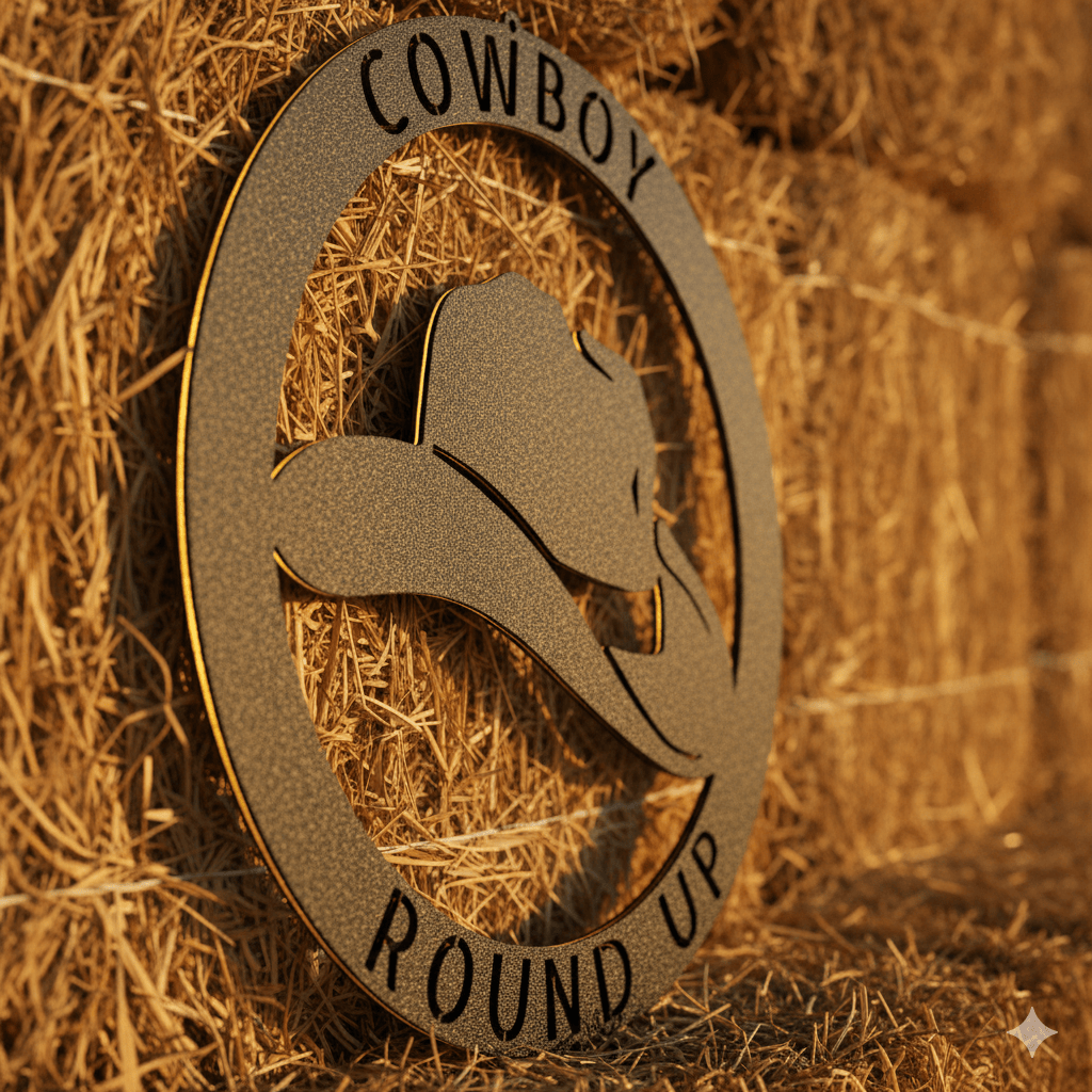 Steel Sign Personalized Cowboy Hat Metal Sign – Western Ranch Decor & Custom Name Gift