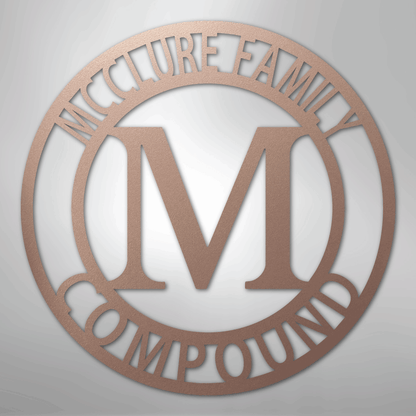 Steel Sign Rose / 24" Personalized Family Name Metal Monogram Sign