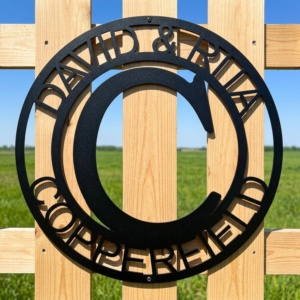 Steel Sign Personalized Family Name Metal Monogram Sign