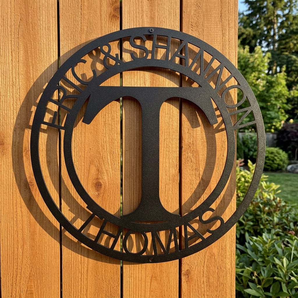 Steel Sign Personalized Family Name Metal Monogram Sign