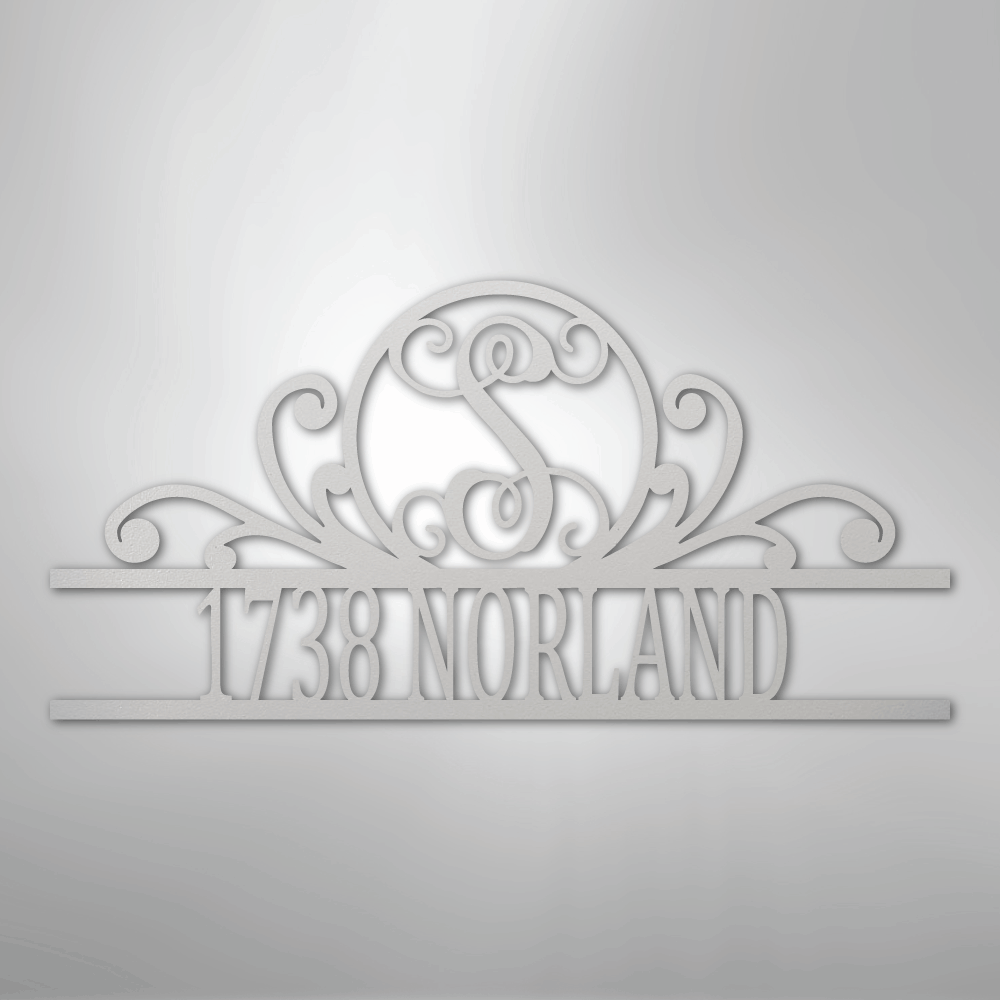 Steel Sign White / 12" Personalized Monogram Address Sign Name & House Number
