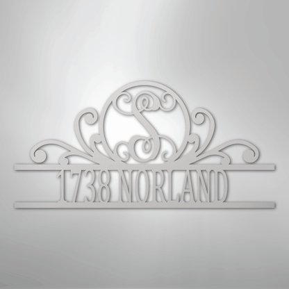 Steel Sign White / 12" Personalized Monogram Address Sign Name & House Number