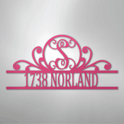Steel Sign Pink / 24" Personalized Monogram Address Sign Name & House Number