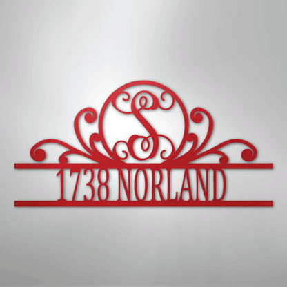 Steel Sign Red / 24" Personalized Monogram Address Sign Name & House Number