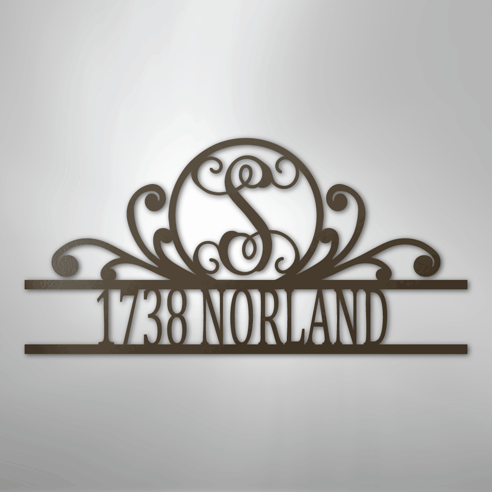 Steel Sign Stone / 24" Personalized Monogram Address Sign Name & House Number