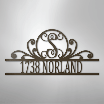 Steel Sign Stone / 24" Personalized Monogram Address Sign Name & House Number
