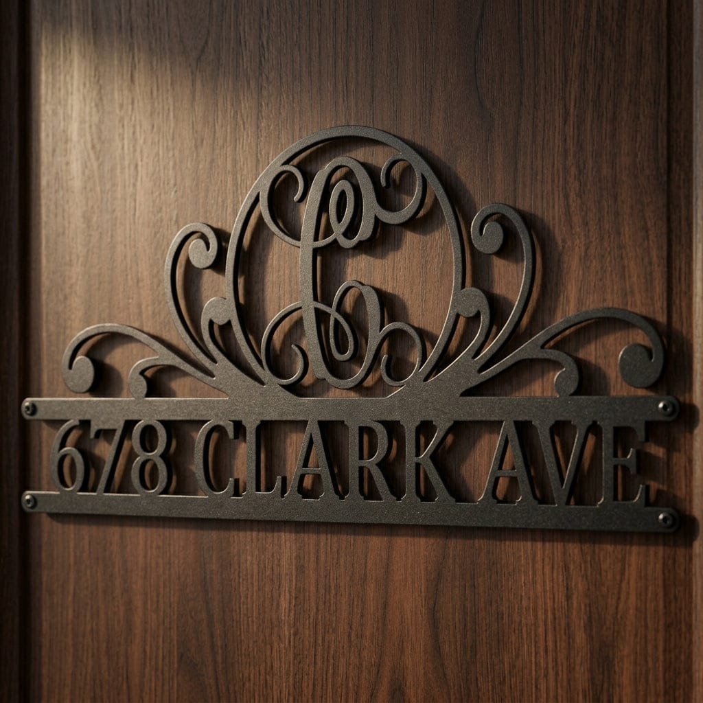 Steel Sign Personalized Monogram Address Sign Name & House Number