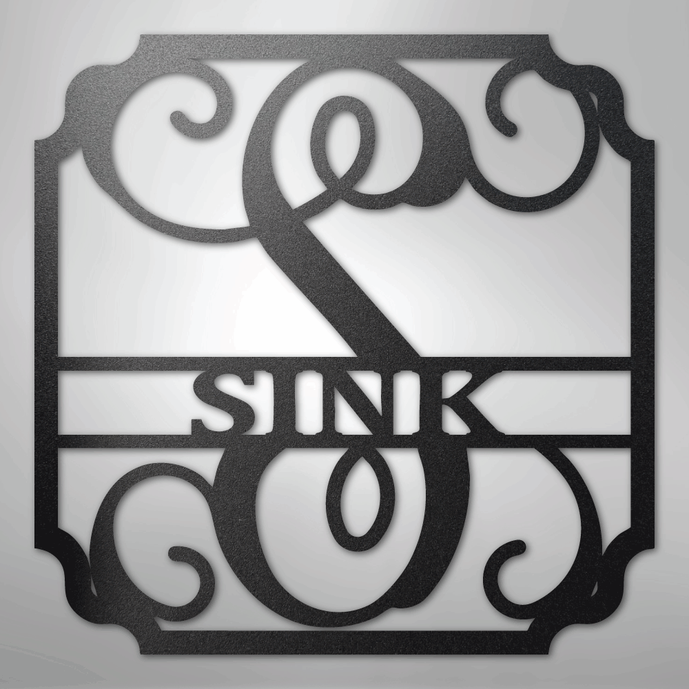 Steel Sign Black / 12" Personalized Monogram Family Name Sign – Custom Metal Wedding or Anniversary Wall Decor