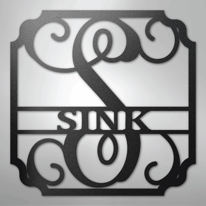 Steel Sign Black / 12" Personalized Monogram Family Name Sign – Custom Metal Wedding or Anniversary Wall Decor