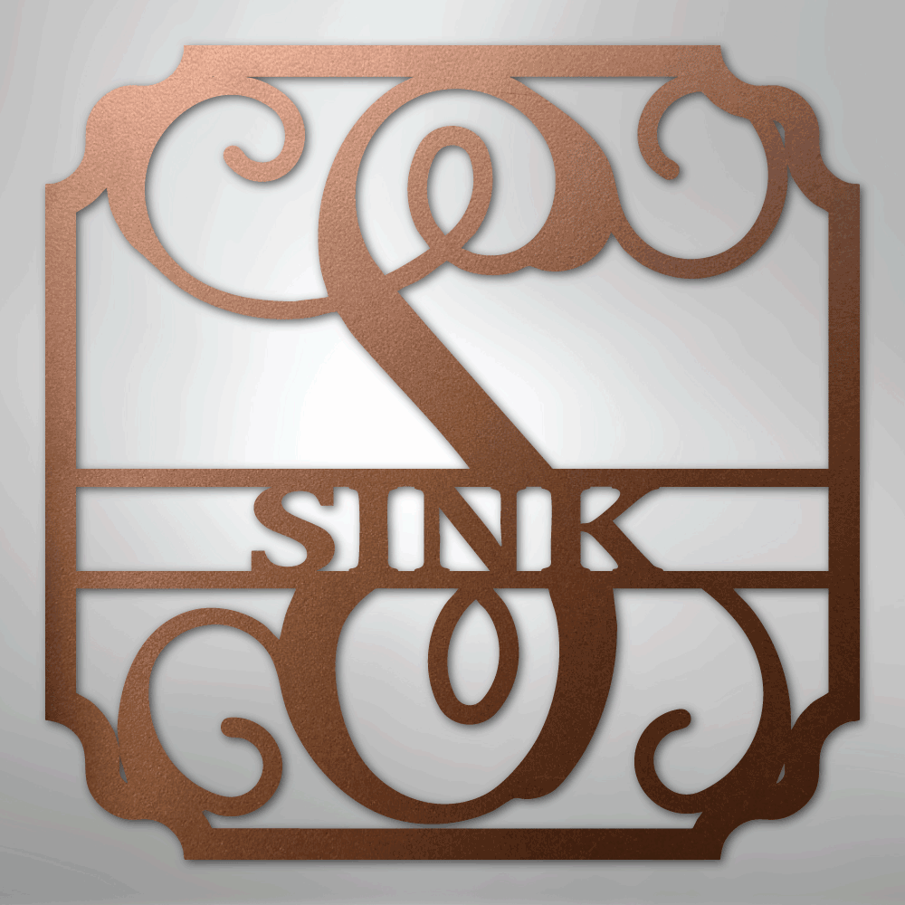 Steel Sign Copper / 12" Personalized Monogram Family Name Sign – Custom Metal Wedding or Anniversary Wall Decor