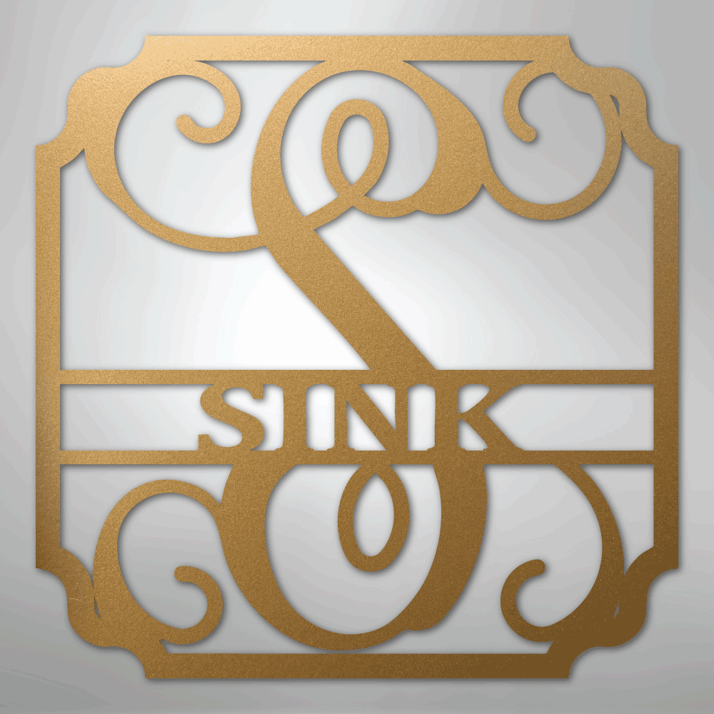 Steel Sign Gold / 12" Personalized Monogram Family Name Sign – Custom Metal Wedding or Anniversary Wall Decor