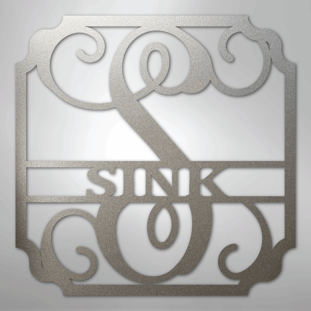 Steel Sign Silver / 12" Personalized Monogram Family Name Sign – Custom Metal Wedding or Anniversary Wall Decor