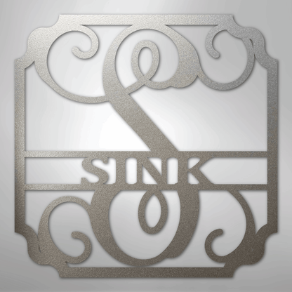 Steel Sign Silver / 12" Personalized Monogram Family Name Sign – Custom Metal Wedding or Anniversary Wall Decor