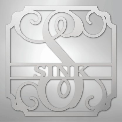 Steel Sign White / 12" Personalized Monogram Family Name Sign – Custom Metal Wedding or Anniversary Wall Decor