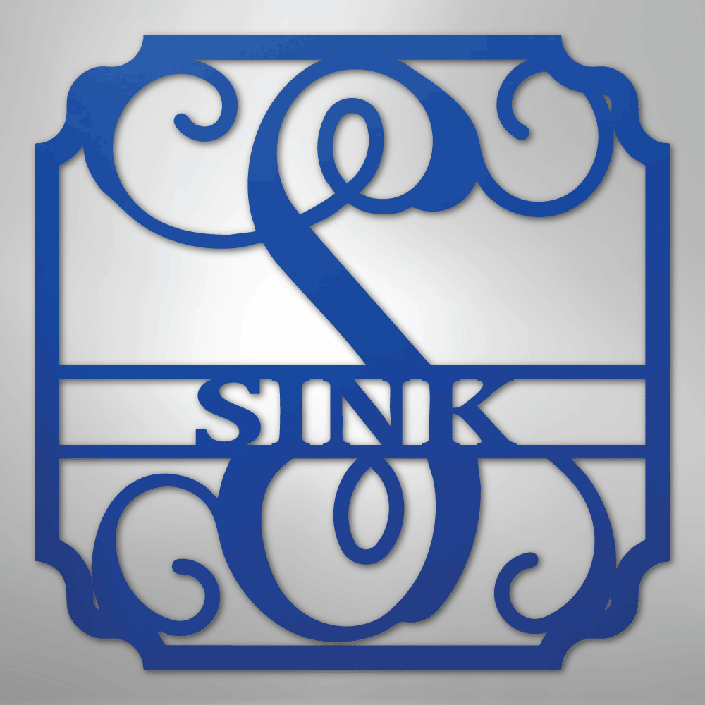 Steel Sign Blue / 24" Personalized Monogram Family Name Sign – Custom Metal Wedding or Anniversary Wall Decor
