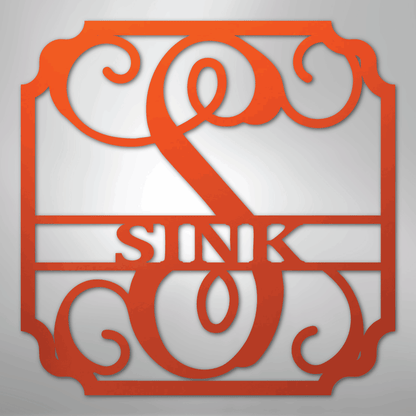 Steel Sign Orange / 24" Personalized Monogram Family Name Sign – Custom Metal Wedding or Anniversary Wall Decor