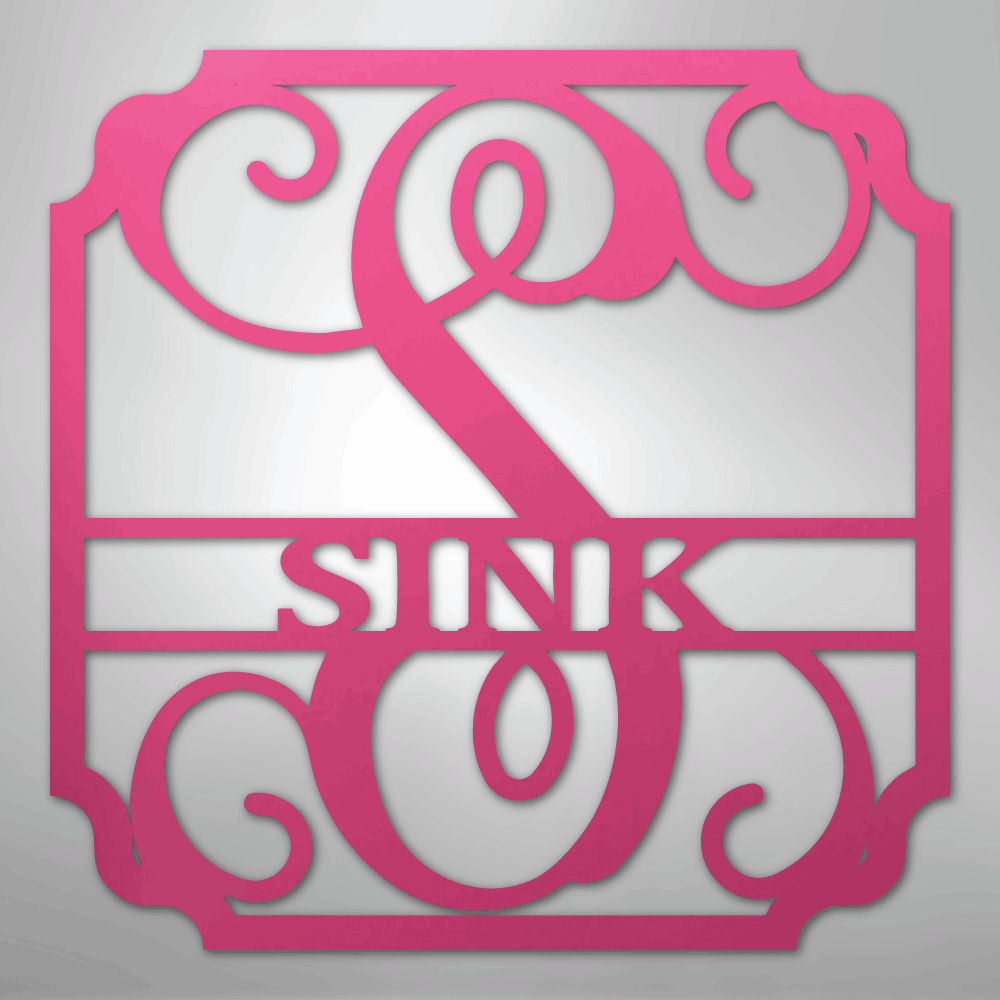 Steel Sign Pink / 24" Personalized Monogram Family Name Sign – Custom Metal Wedding or Anniversary Wall Decor