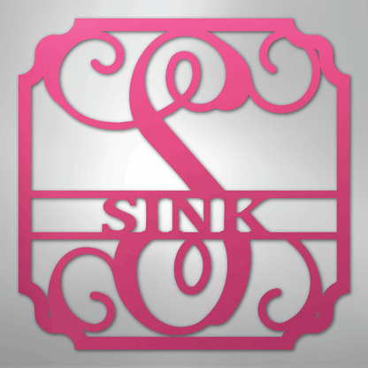 Steel Sign Pink / 24" Personalized Monogram Family Name Sign – Custom Metal Wedding or Anniversary Wall Decor