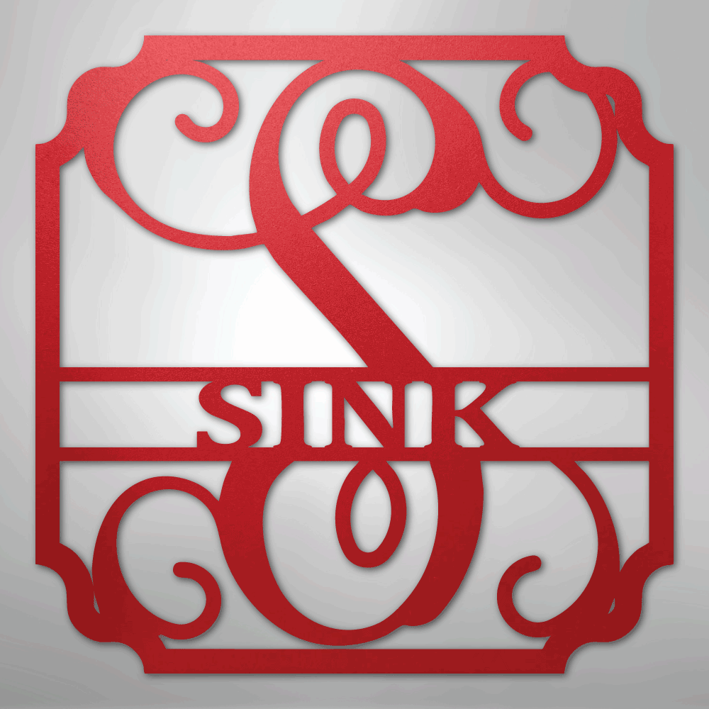 Steel Sign Red / 24" Personalized Monogram Family Name Sign – Custom Metal Wedding or Anniversary Wall Decor