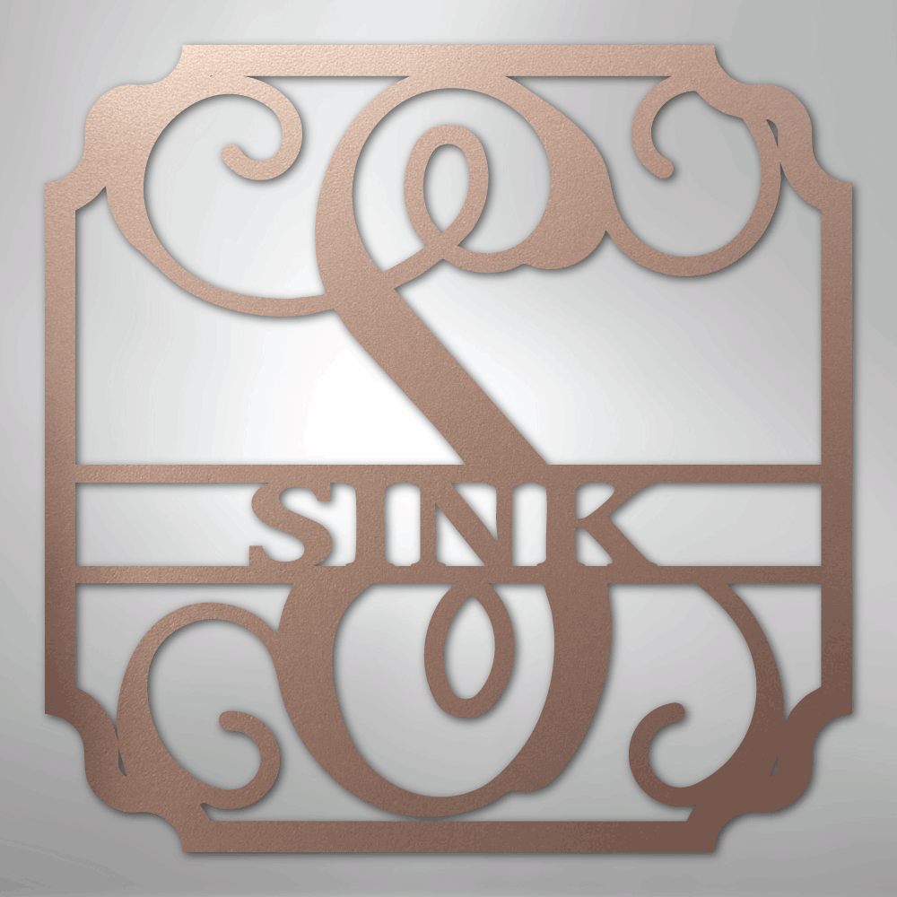 Steel Sign Rose / 24" Personalized Monogram Family Name Sign – Custom Metal Wedding or Anniversary Wall Decor