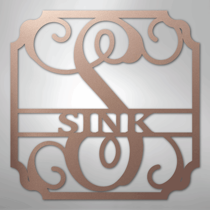 Steel Sign Rose / 24" Personalized Monogram Family Name Sign – Custom Metal Wedding or Anniversary Wall Decor