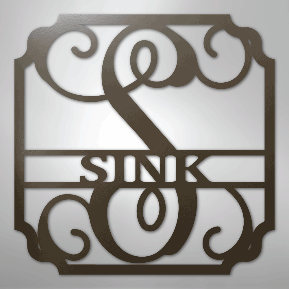 Steel Sign Stone / 24" Personalized Monogram Family Name Sign – Custom Metal Wedding or Anniversary Wall Decor