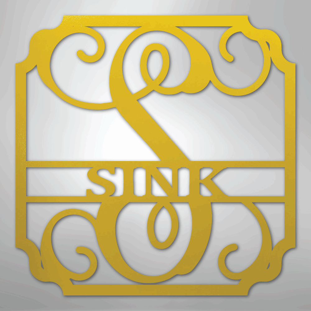 Steel Sign Yellow / 24" Personalized Monogram Family Name Sign – Custom Metal Wedding or Anniversary Wall Decor