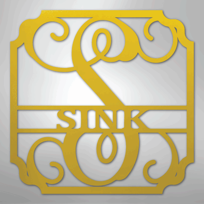 Steel Sign Yellow / 24" Personalized Monogram Family Name Sign – Custom Metal Wedding or Anniversary Wall Decor