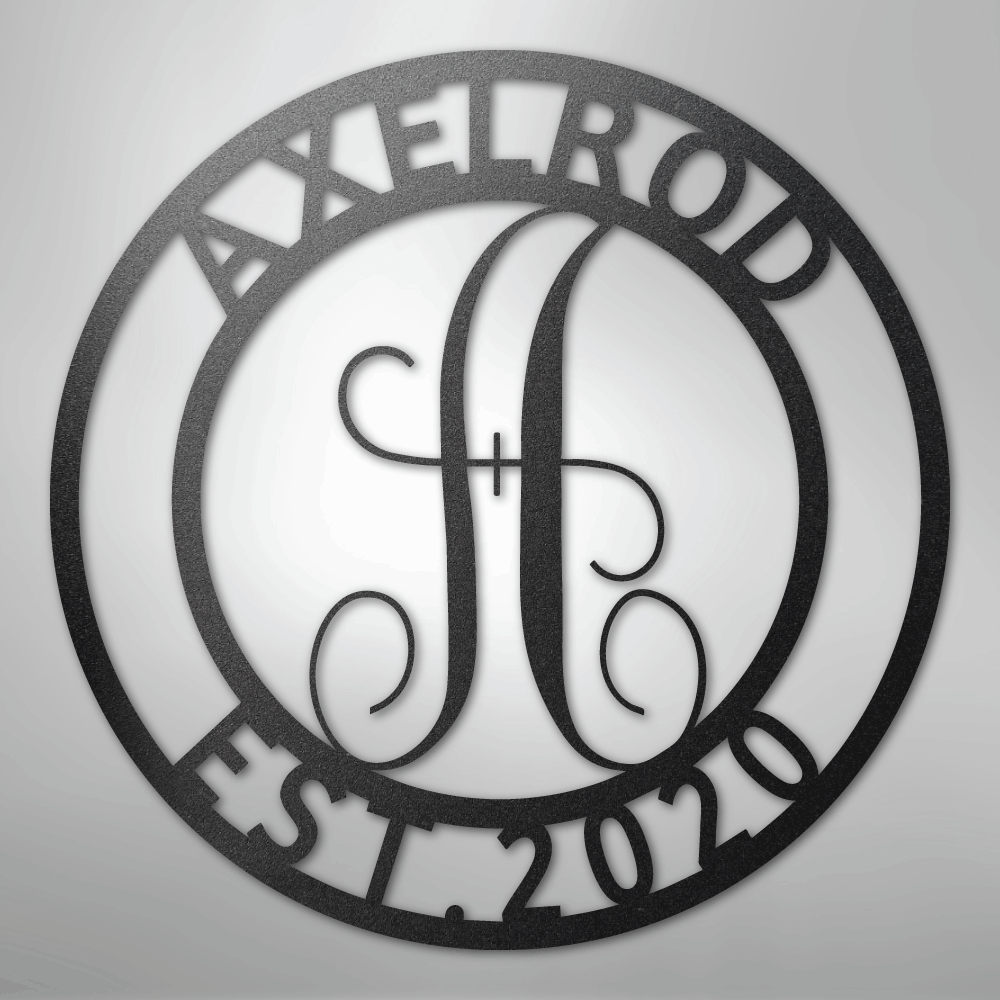 Steel Sign Black / 12" Personalized Monogram Metal Sign – Custom Family Name & Established Date Wall Decor