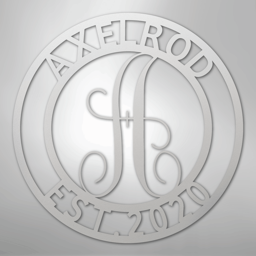 Steel Sign White / 12" Personalized Monogram Metal Sign – Custom Family Name & Established Date Wall Decor